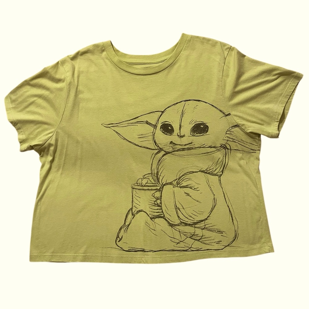 Girls Star Wars Short-Sleeve Tee, Olive Green, Yoda Design, Size Youth 2X
